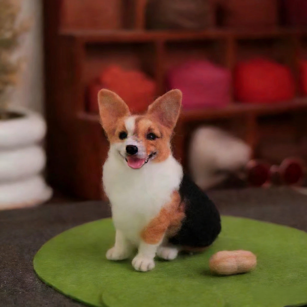 Custom Wool Felt Pet Portraits-Mini Full Body Figurine(7 -10 cm)