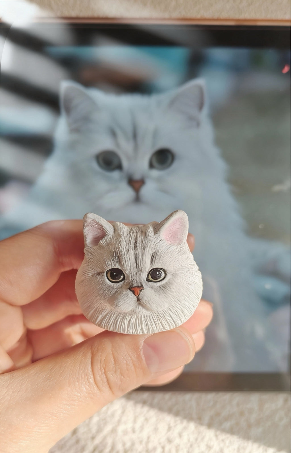 Hand-Painted Custom Pet Plaster Portrait Head
