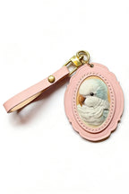Hand-carved leather custom oval pet portrait tag