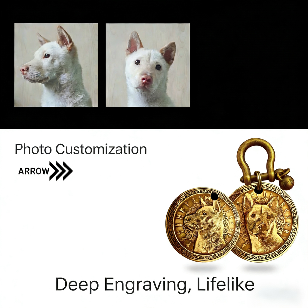 Personalized Engraved Brass Pet Anti-Lost Pendant