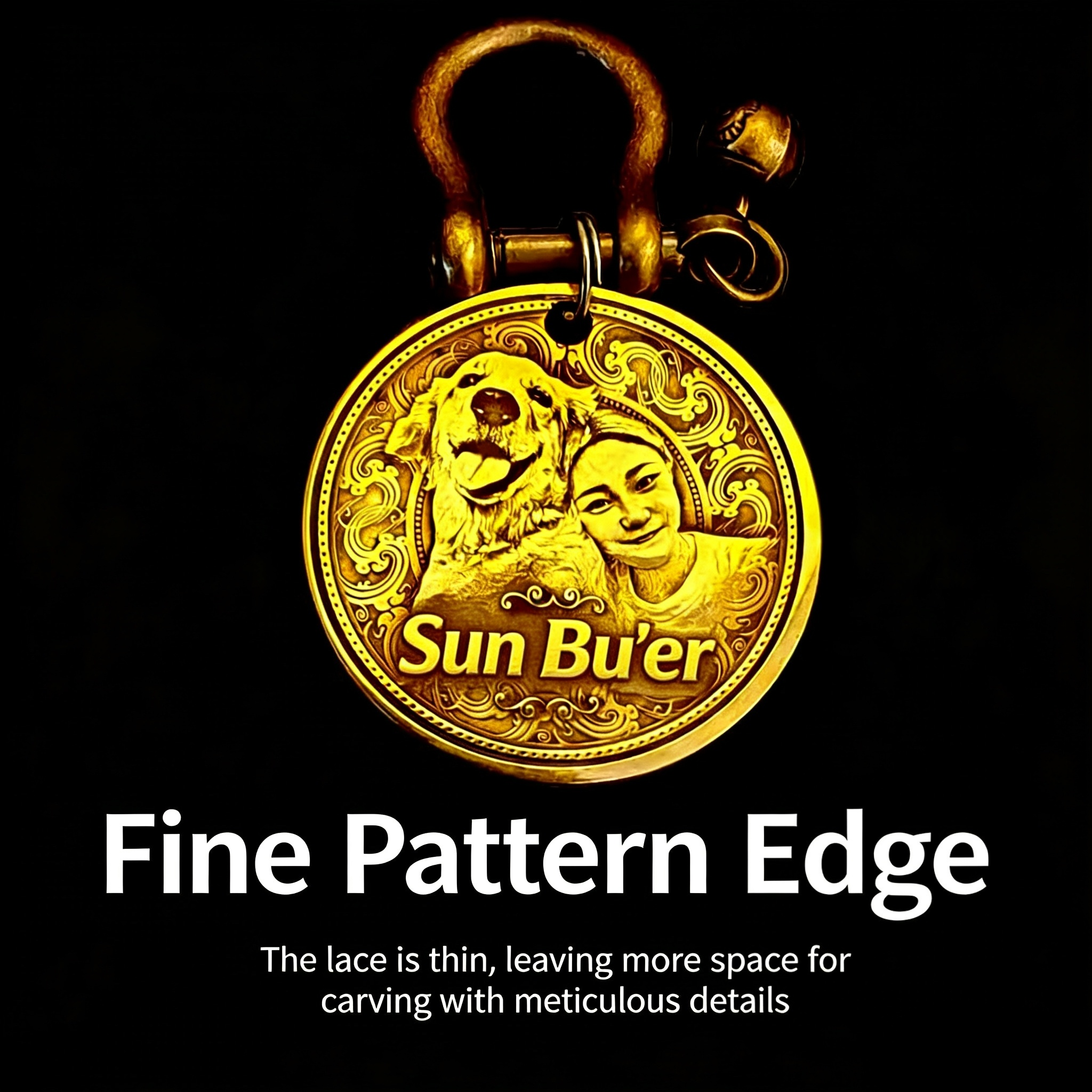 Personalized Engraved Brass Pet Anti-Lost Pendant