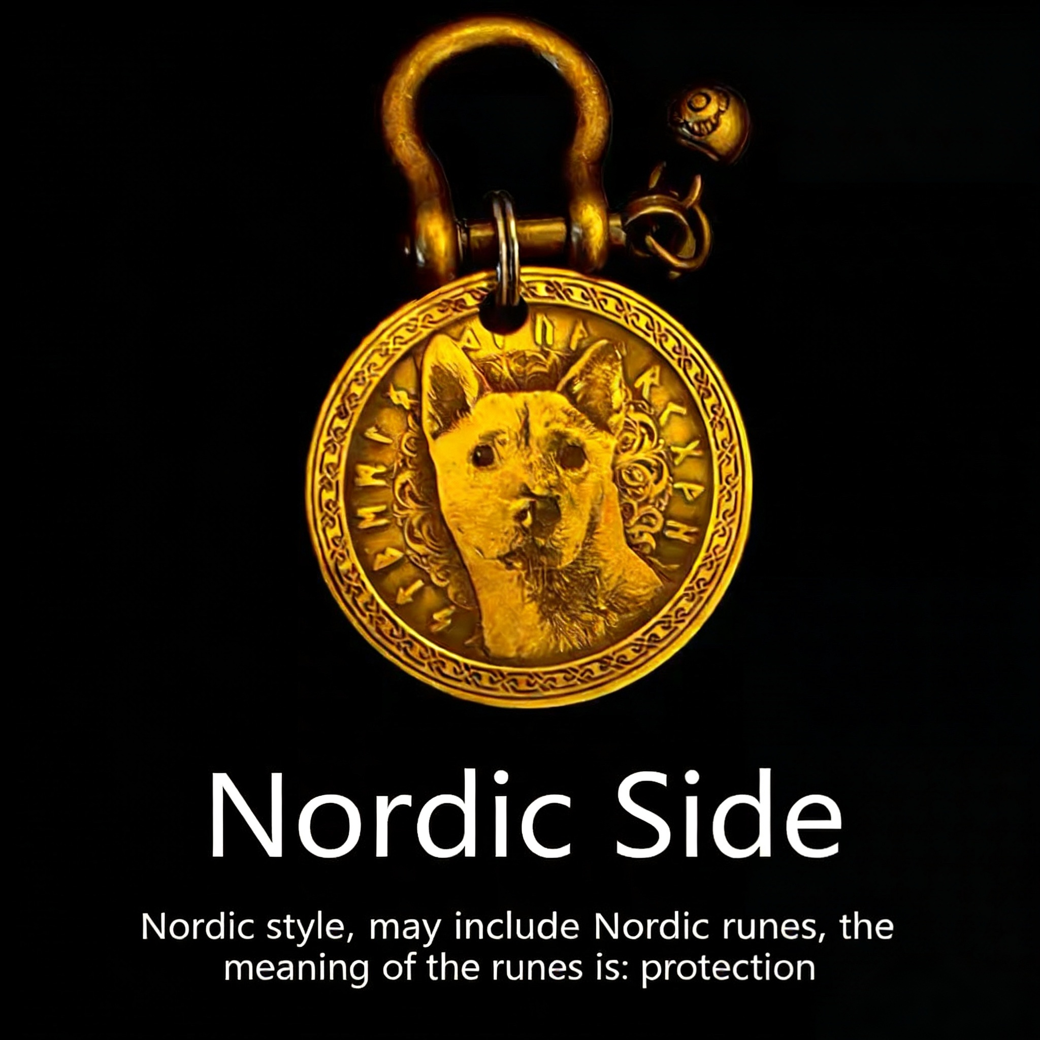 Personalized Engraved Brass Pet Anti-Lost Pendant