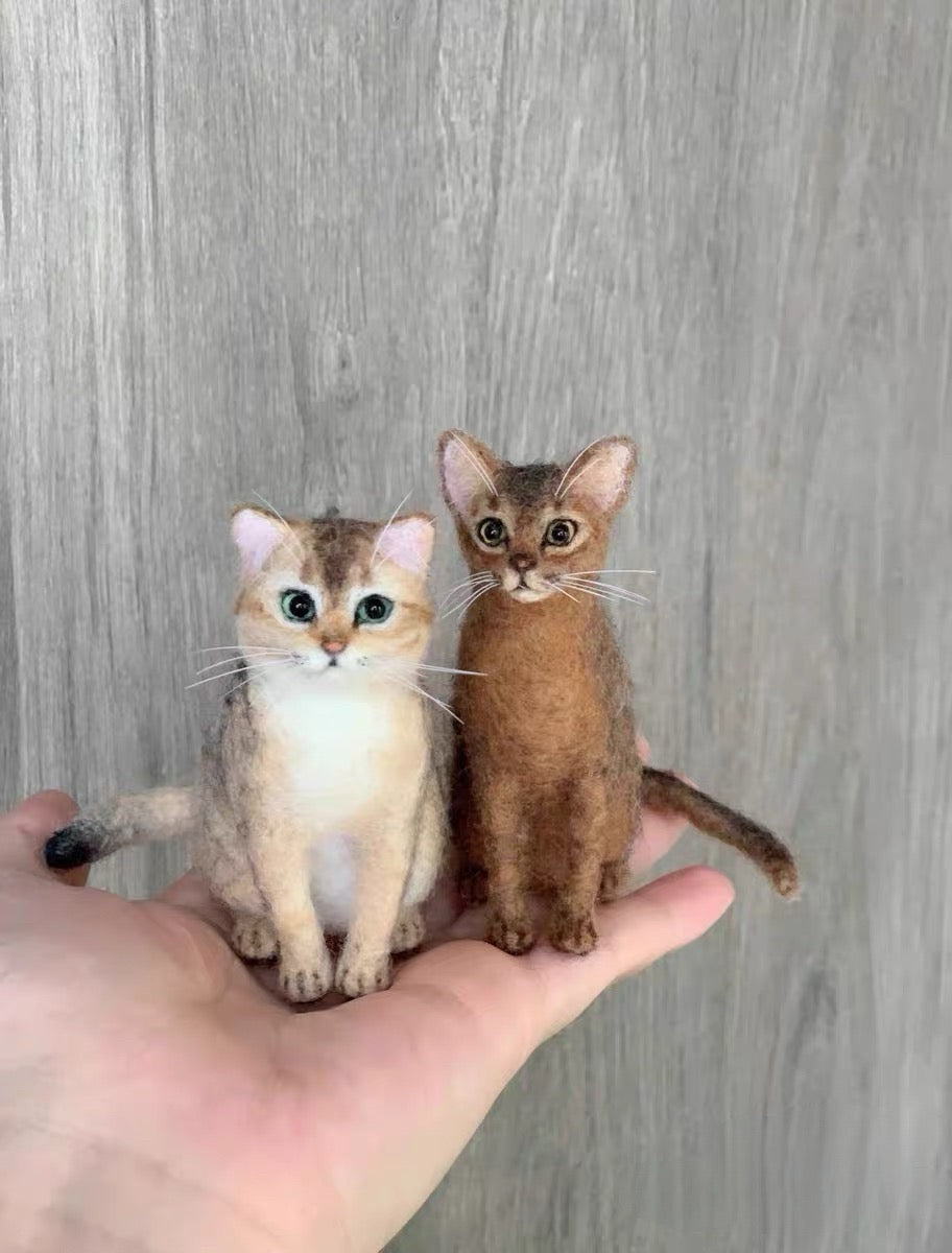 Custom Wool Felt Pet Portraits-Mini Full Body Figurine(7 -10 cm)