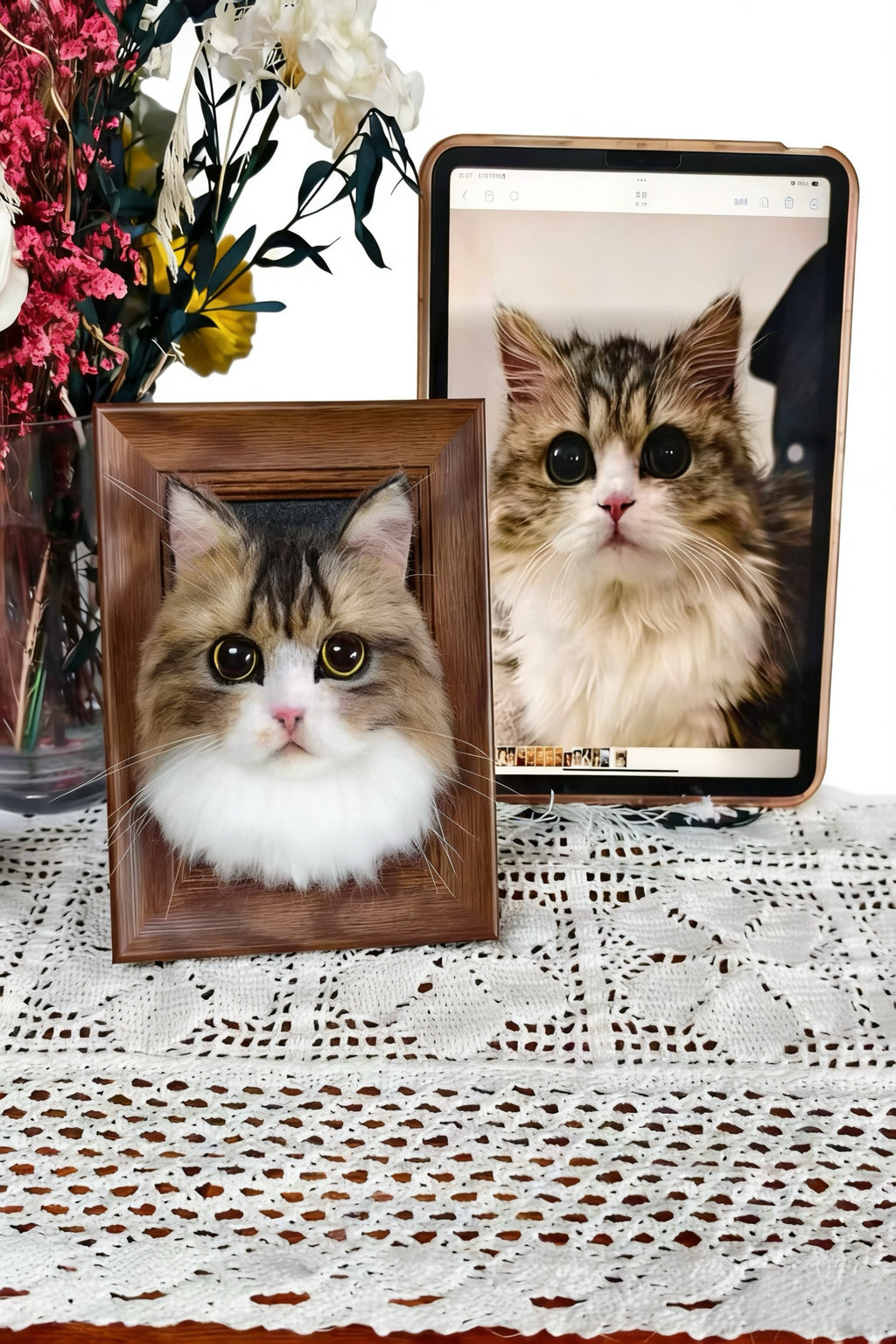 Custom Wool Felt Pet Portraits-Cat